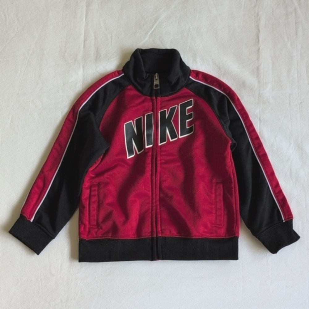 nike red zip-up track activewear sporty jacket 24 months baby boy